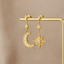 Gouden Kristallen Moon & Star Oorbellen