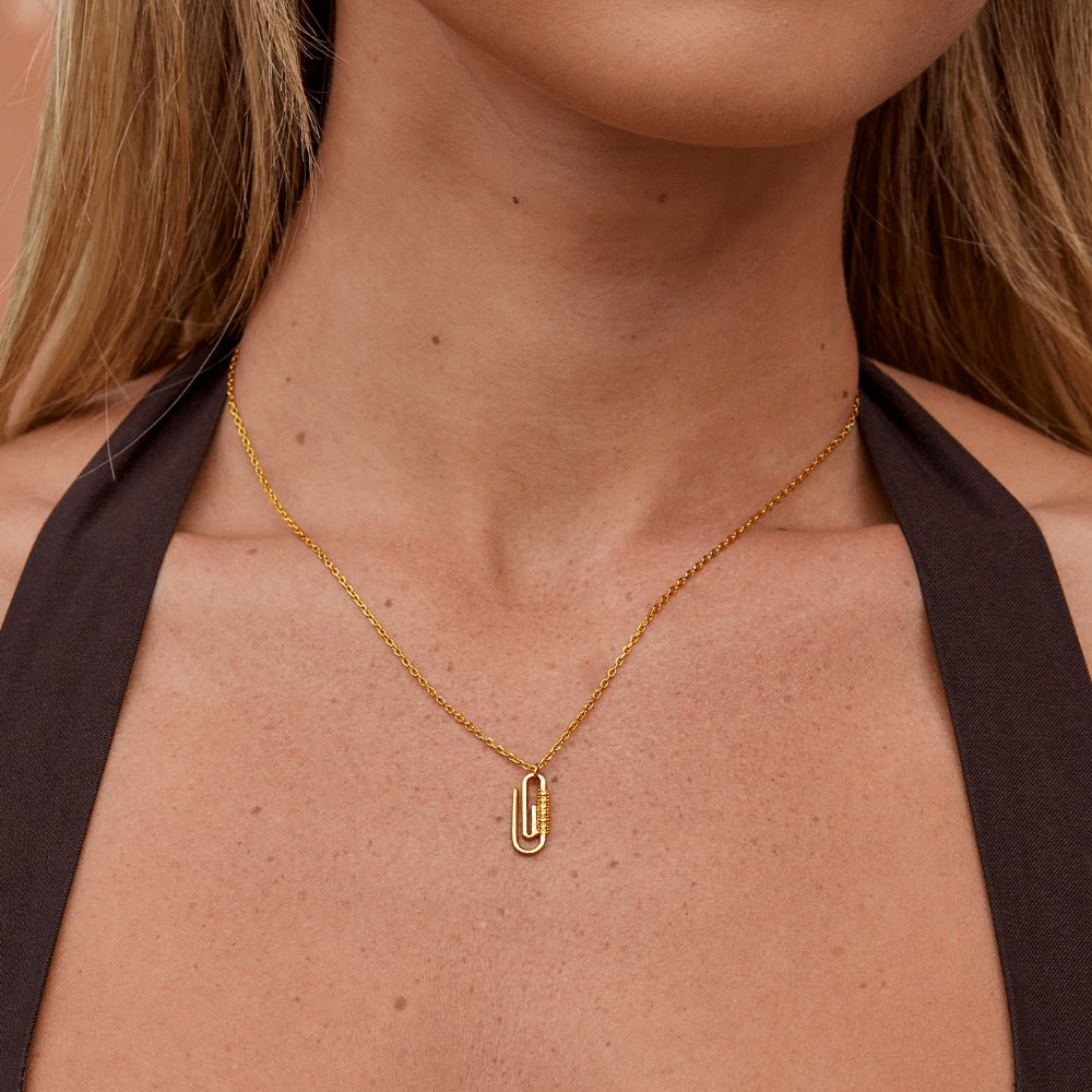 Gouden Kristallen Paperclip Hanger Ketting