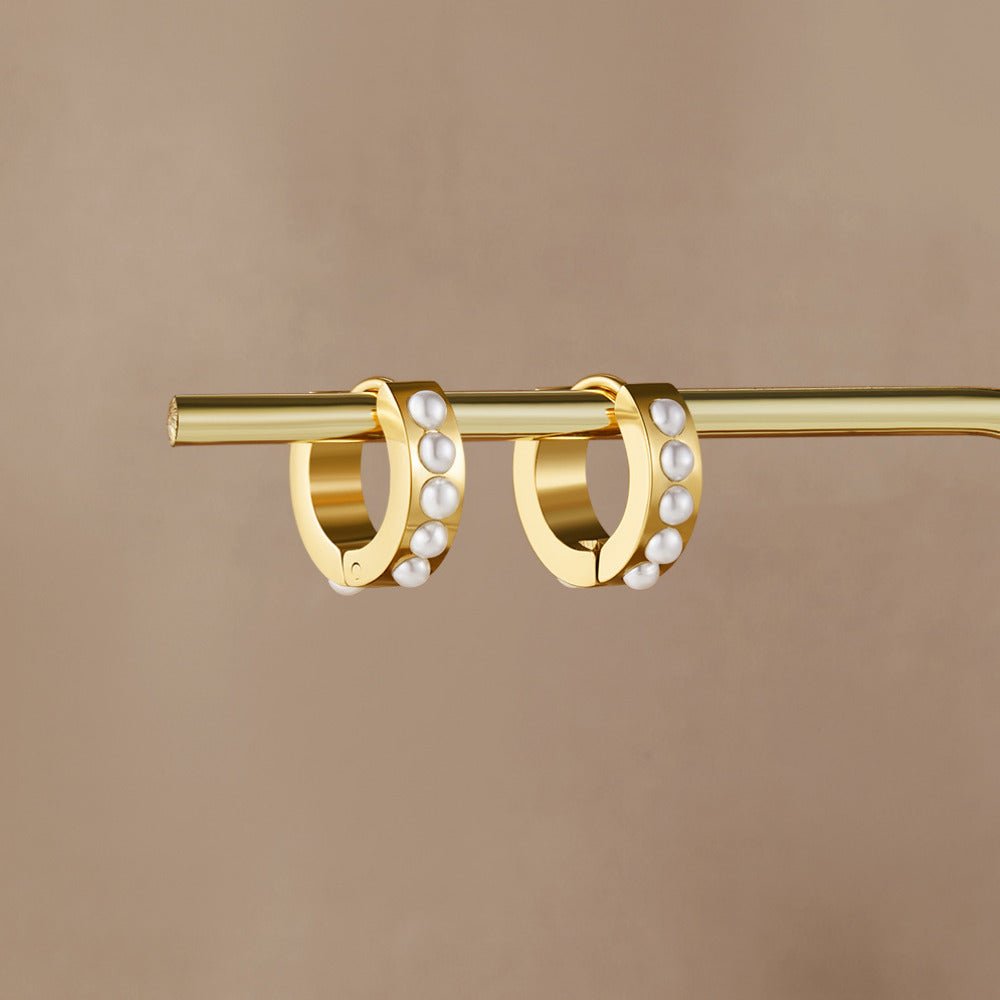 Gouden Eula Parel Ronde Oorbellen
