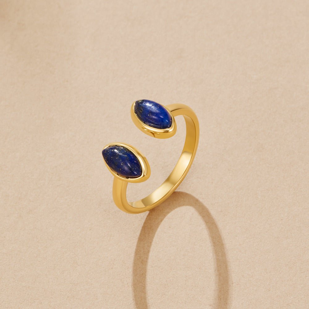 Gold Lapis Lazuli Wikkel Ring Hoofdafbeelding