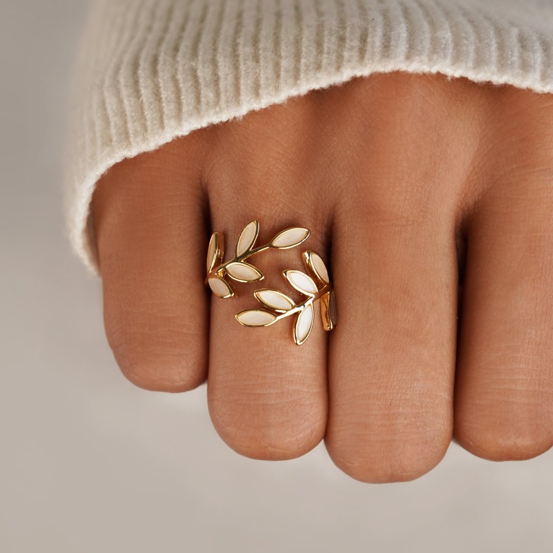 Gouden Leaf Ring Secundaire afbeelding