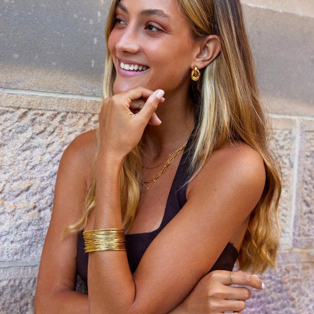 Gouden Leona Brede Cuff Armband