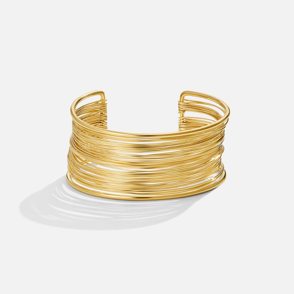 Gouden Leona Brede Cuff Armband
