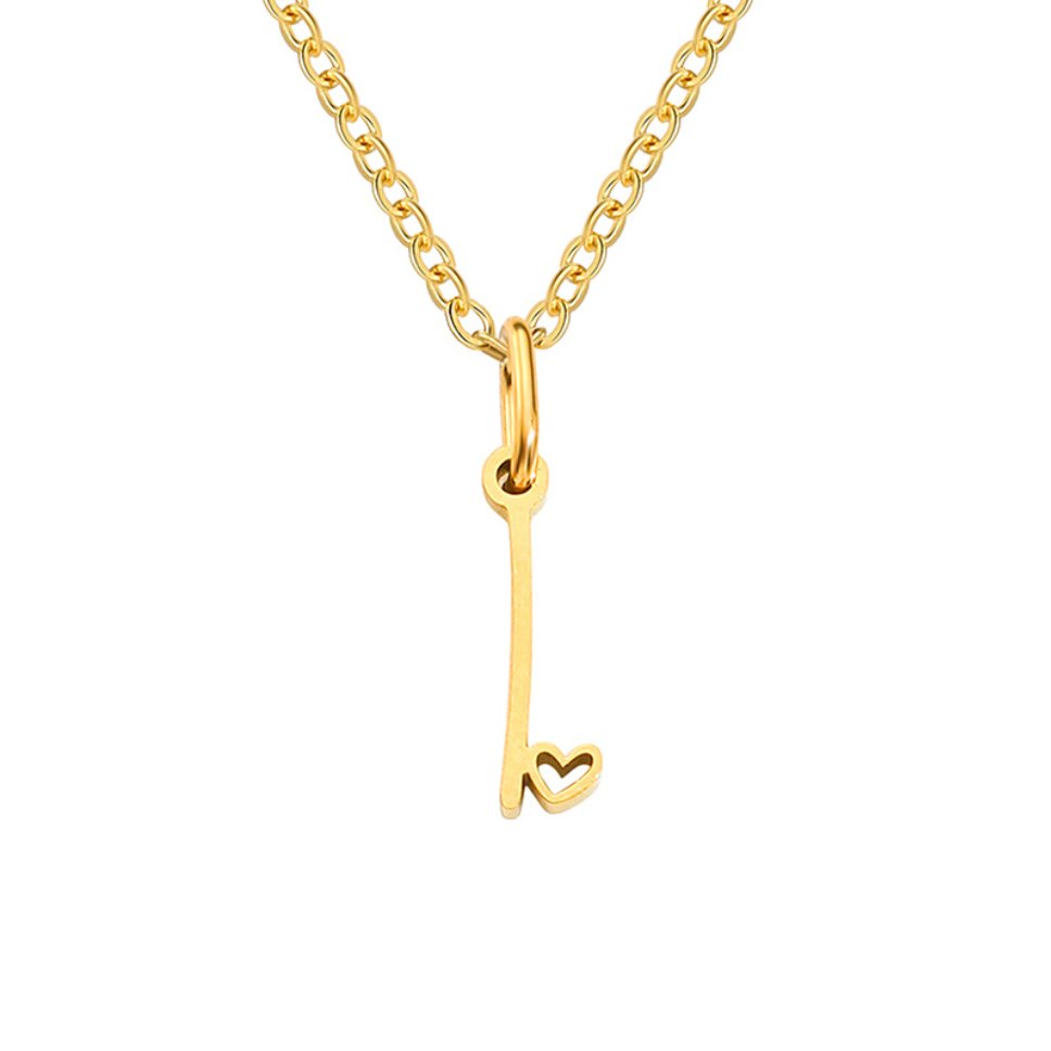 Gouden Letter & Hartje Ketting