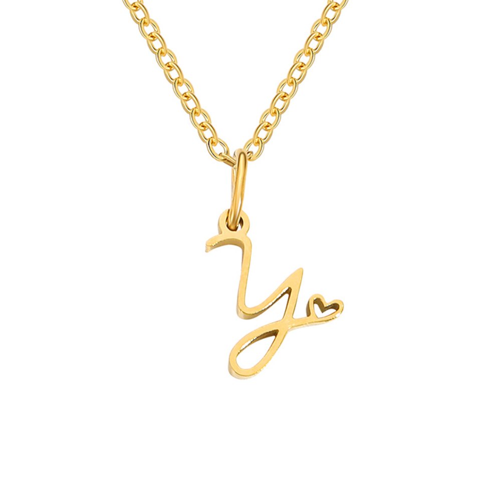 Gouden Letter & Hartje Ketting