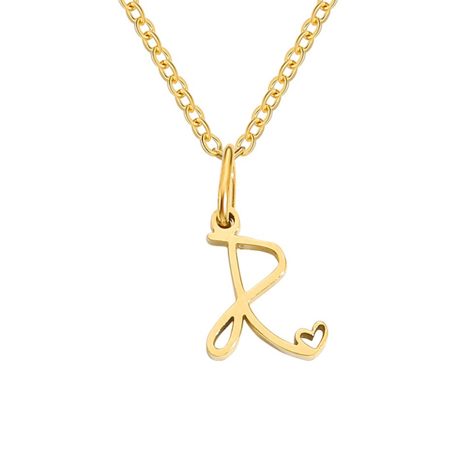 Gouden Letter & Hartje Ketting