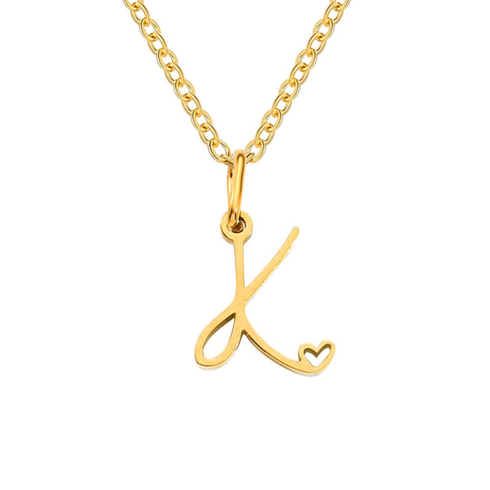Gouden Letter & Hartje Ketting