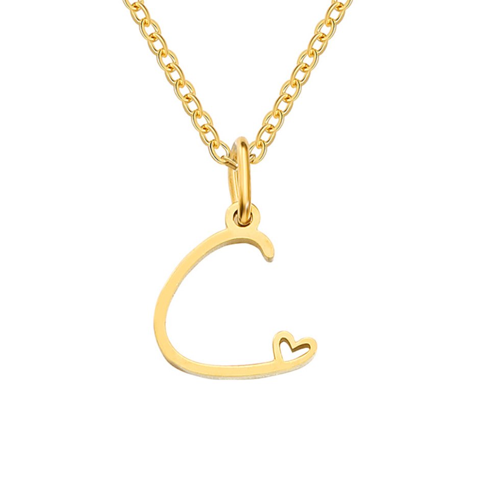 Gouden Letter & Hartje Ketting