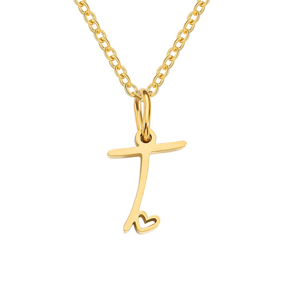 Gouden Letter & Hartje Ketting