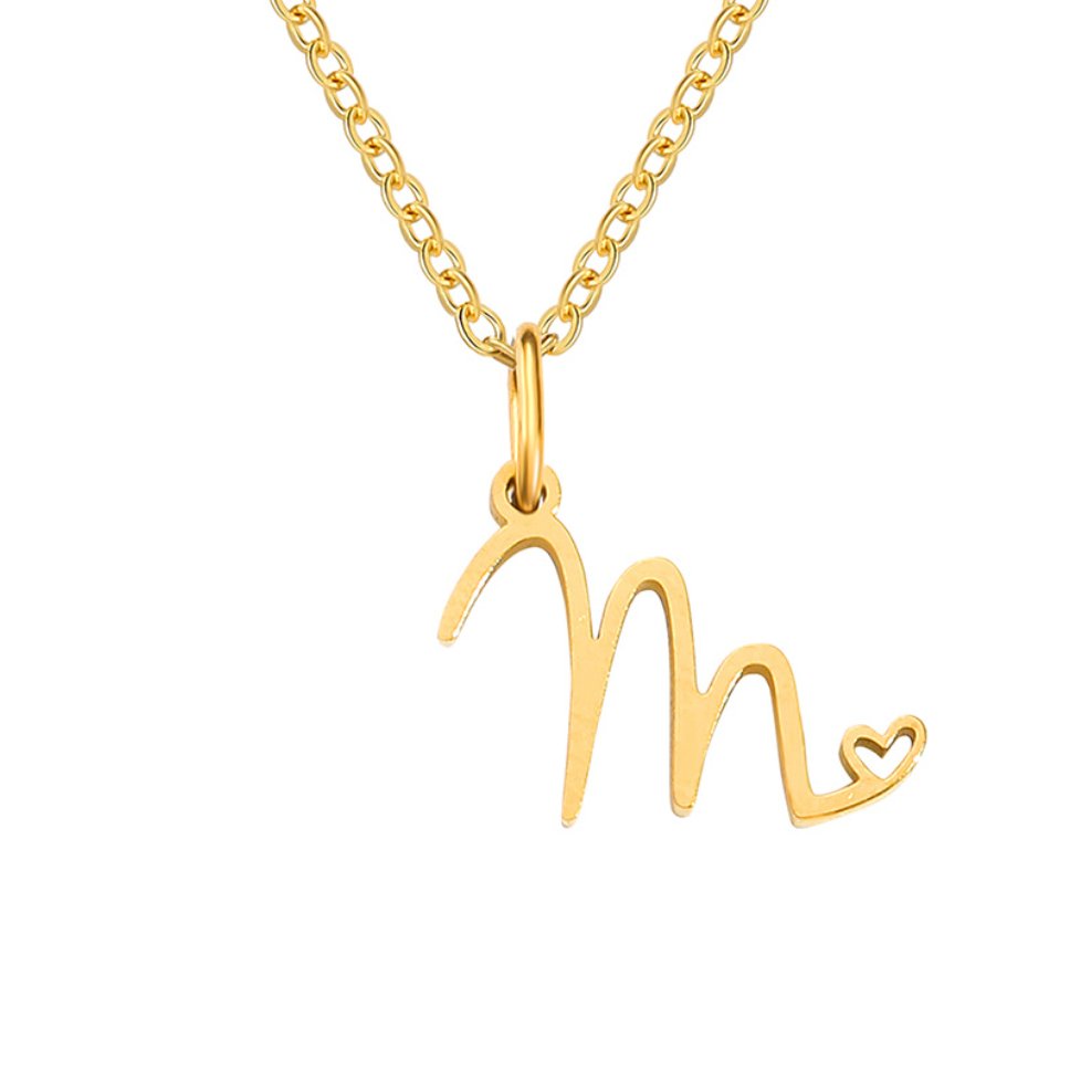 Gouden Letter & Hartje Ketting