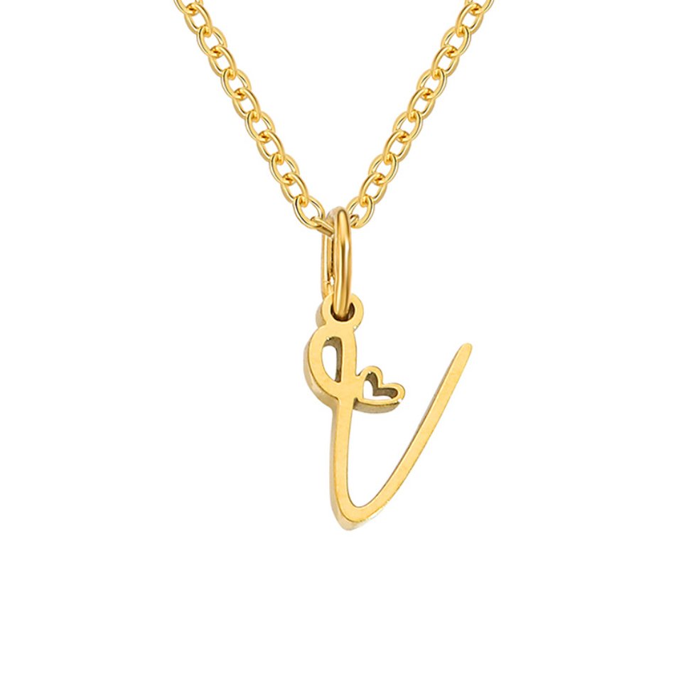 Gouden Letter & Hartje Ketting