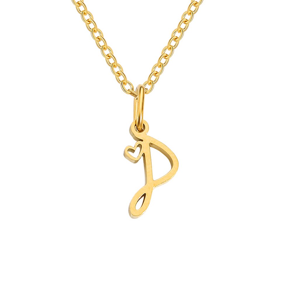 Gouden Letter & Hartje Ketting