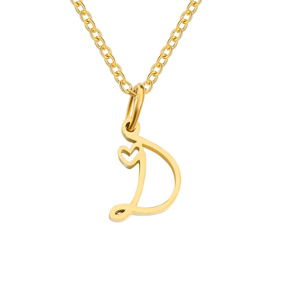 Gouden Letter & Hartje Ketting