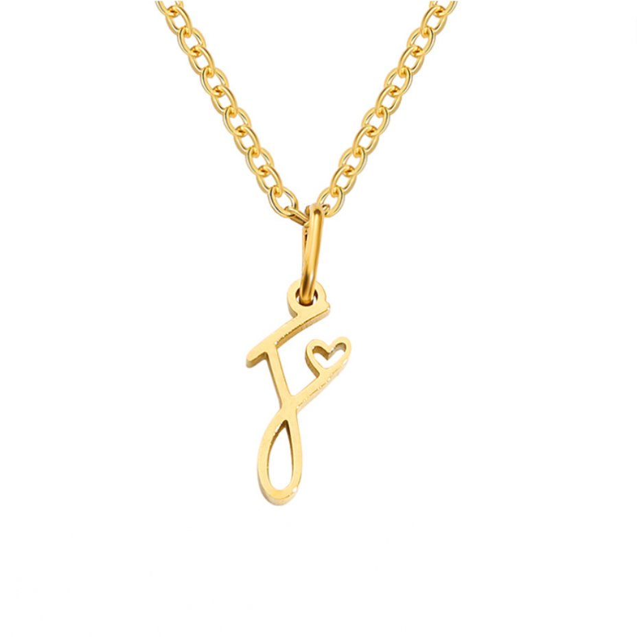 Gouden Letter & Hartje Ketting