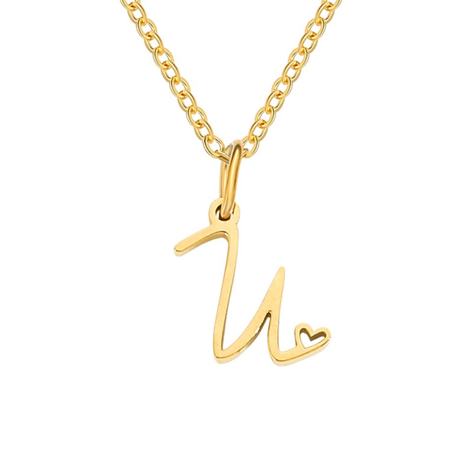 Gouden Letter & Hartje Ketting
