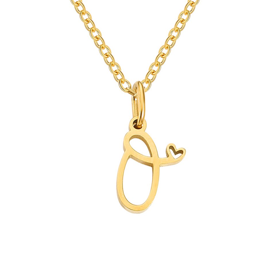 Gouden Letter & Hartje Ketting