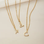 Gouden Letter & Hartje Ketting