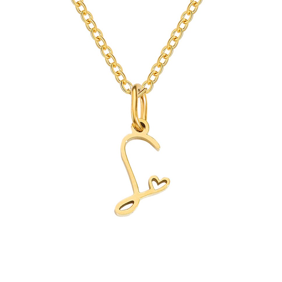 Gouden Letter & Hartje Ketting