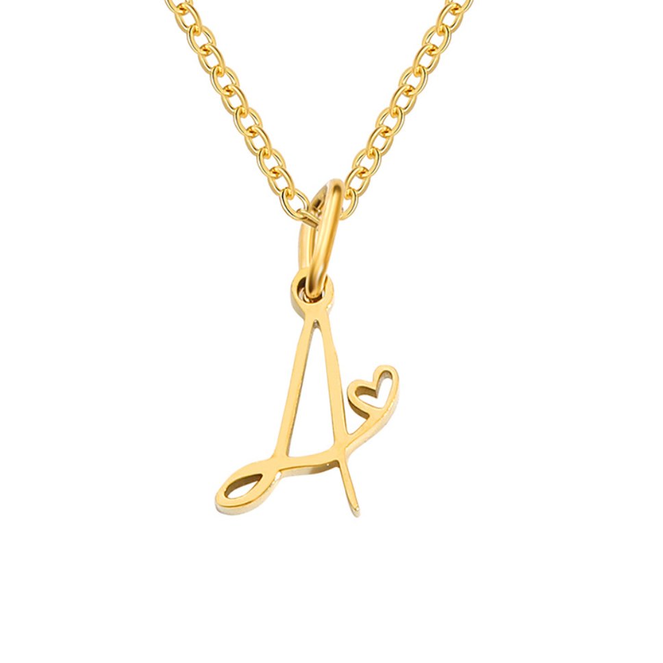 Gouden Letter & Hartje Ketting