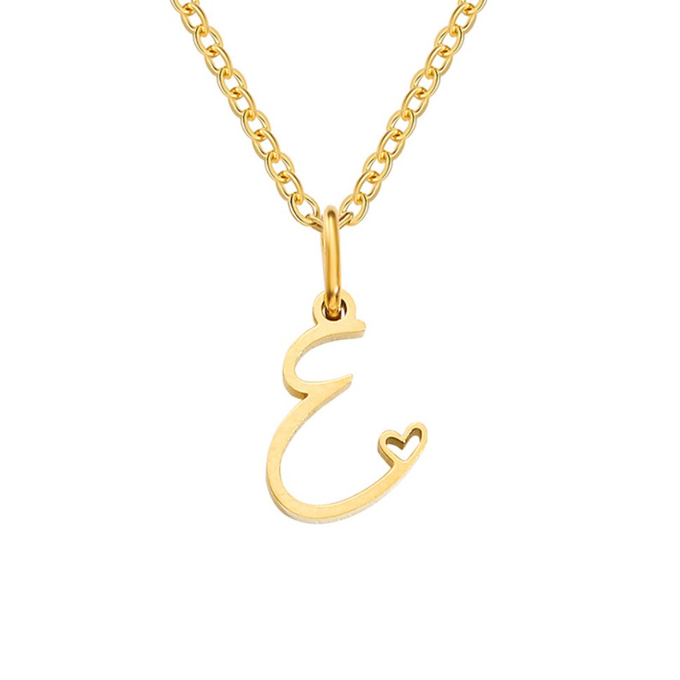 Gouden Letter & Hartje Ketting