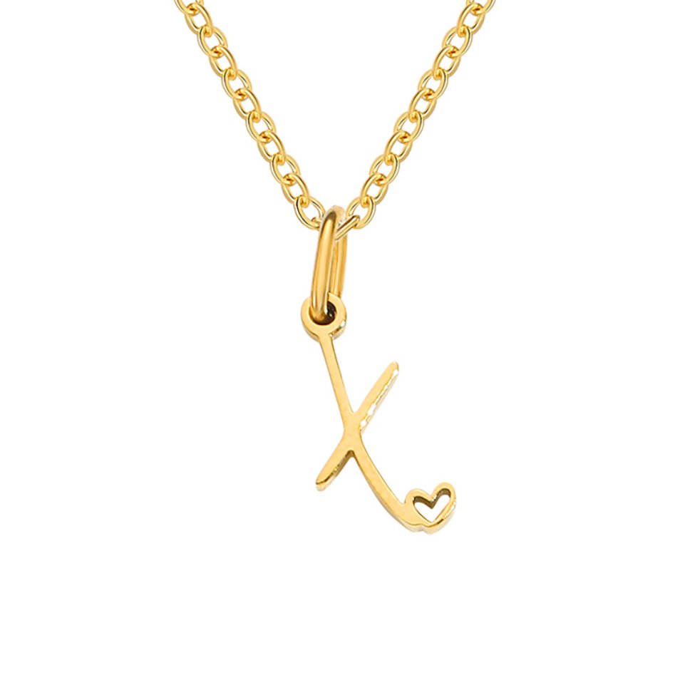 Gouden Letter & Hartje Ketting