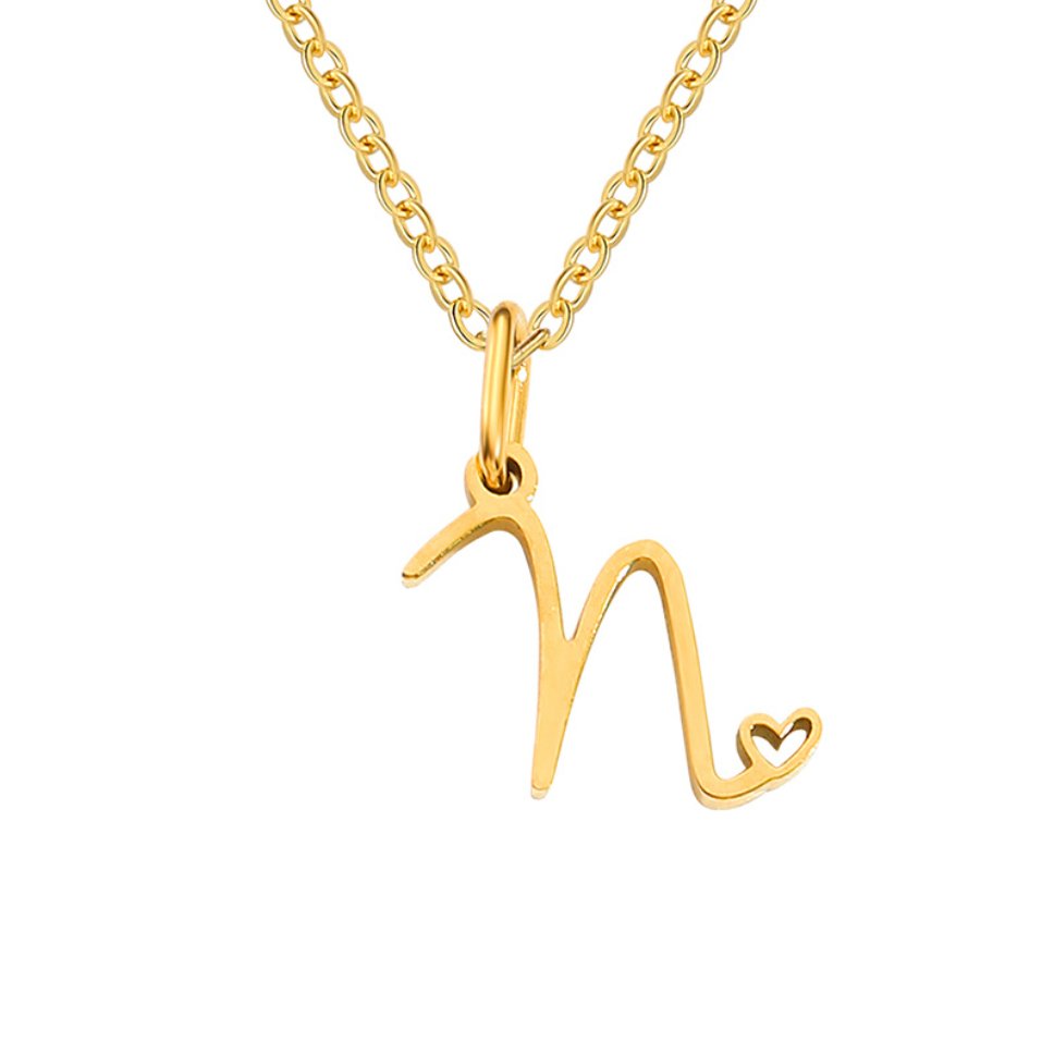 Gouden Letter & Hartje Ketting