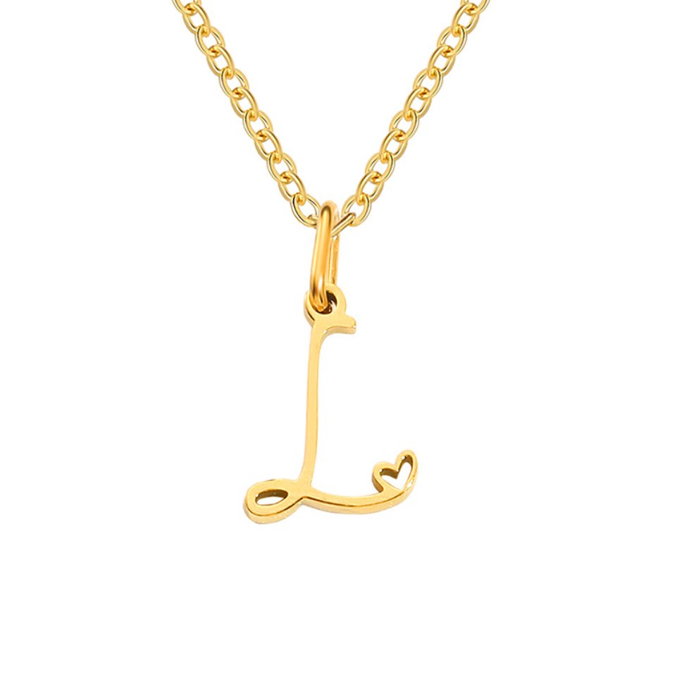 Gouden Letter & Hartje Ketting