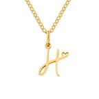 Gouden Letter & Hartje Ketting