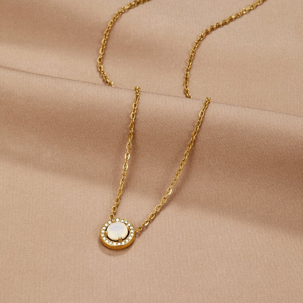 Gouden Monet Kristallen Ketting Hoofdafbeelding