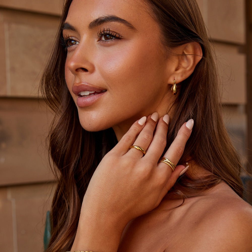 Gouden Serenity Ronde Oorbellen