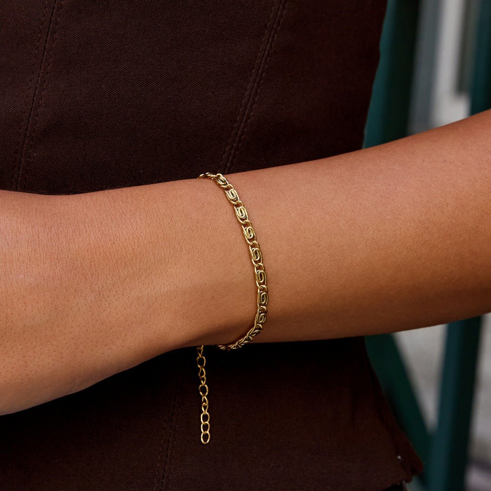 Gouden Swirl Link Ketting Armband Secundaire afbeelding