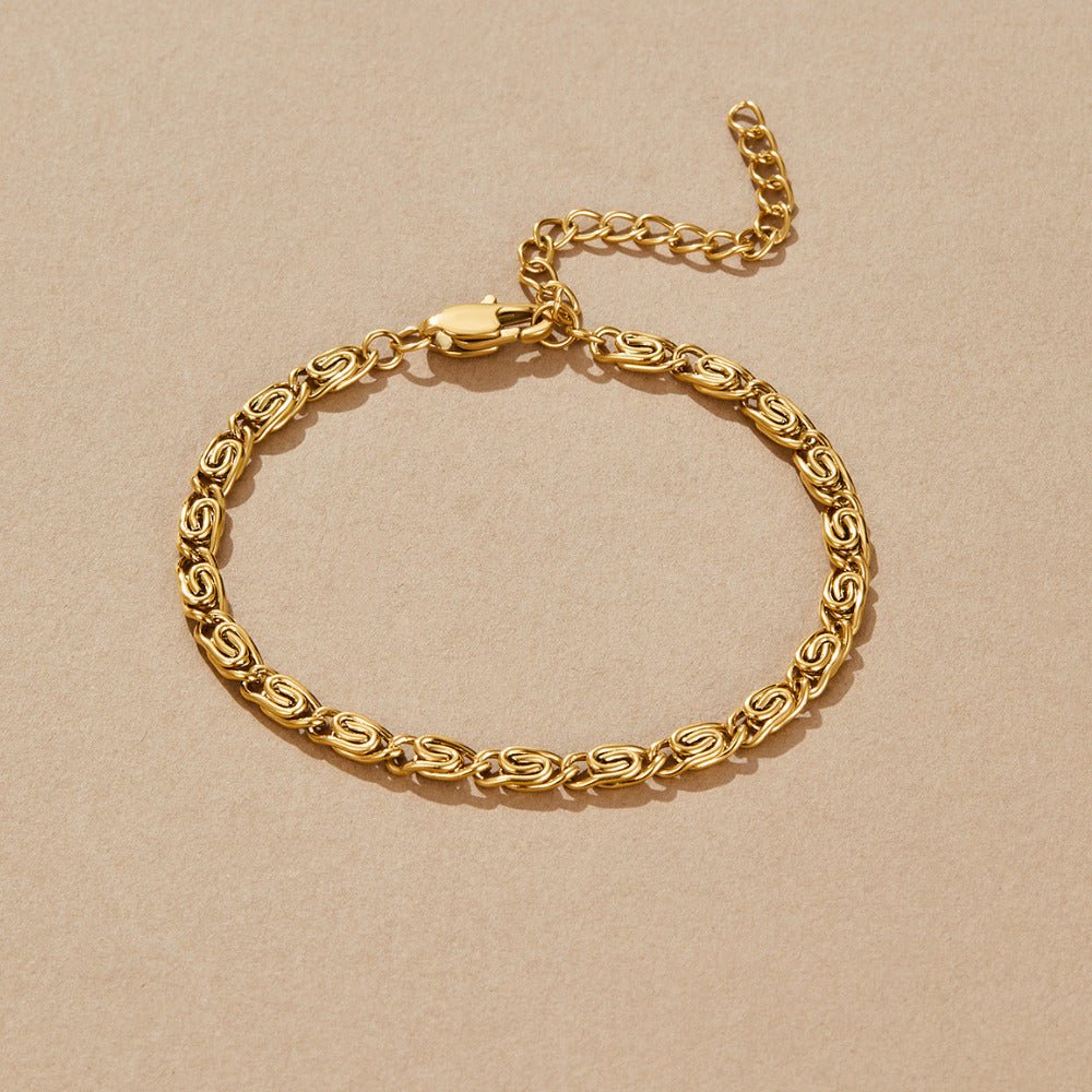Gouden Swirl Link Ketting Armband