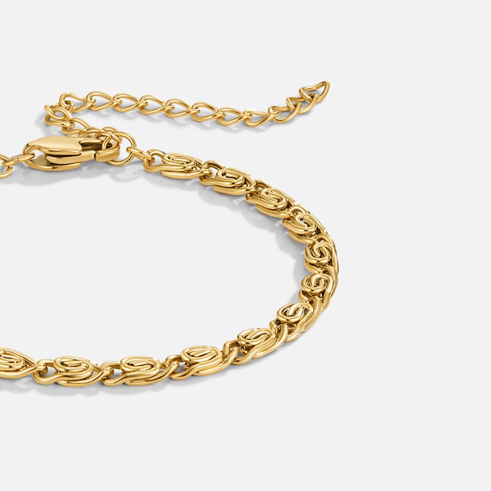 Gouden Swirl Link Ketting Armband