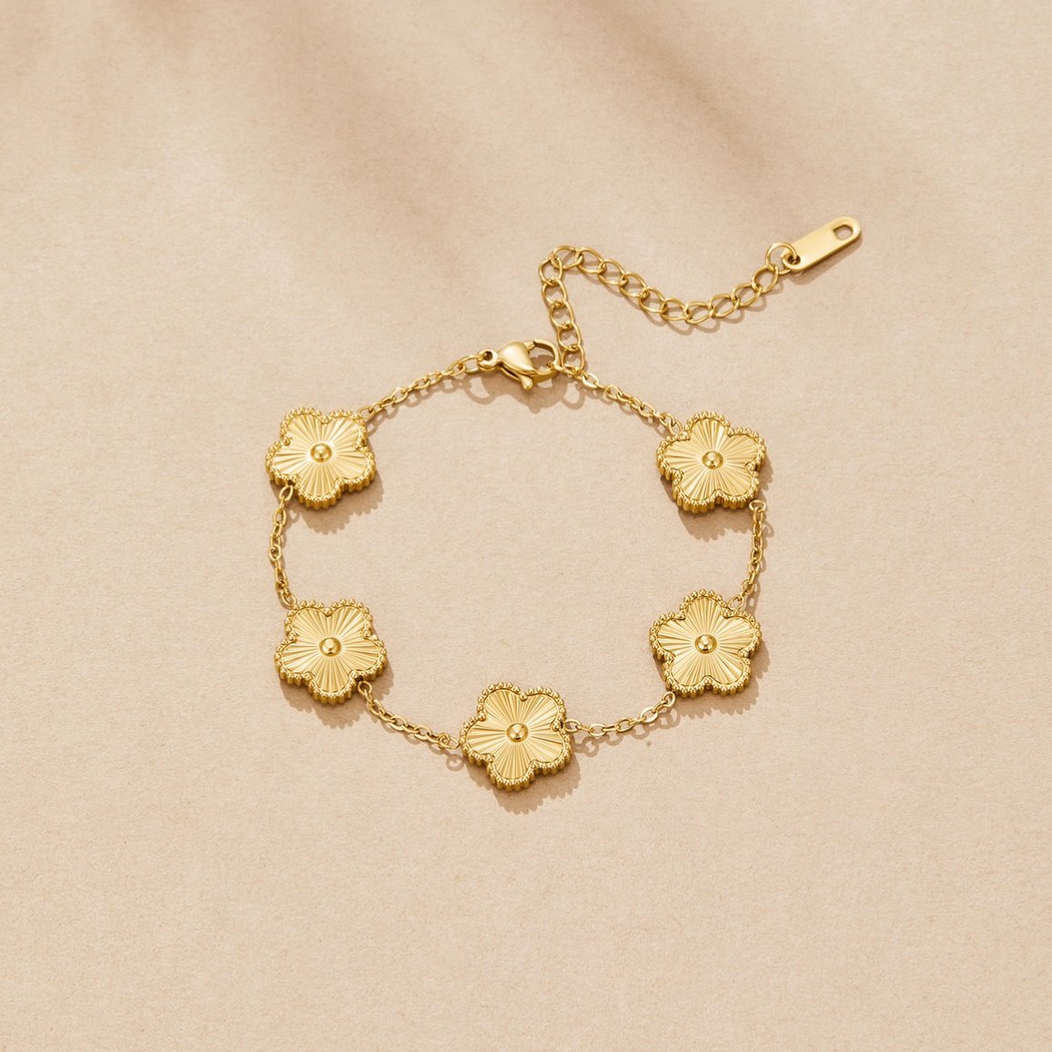 Gouden Klavertjes Armband