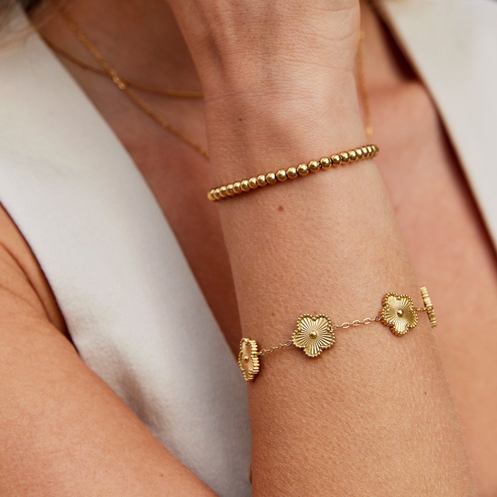 Gouden Klavertjes Armband Secundaire afbeelding