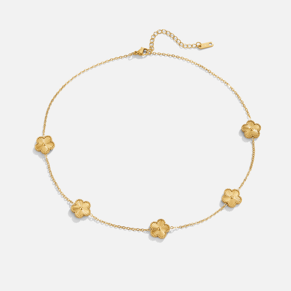 Gouden Clover Cluster Ketting
