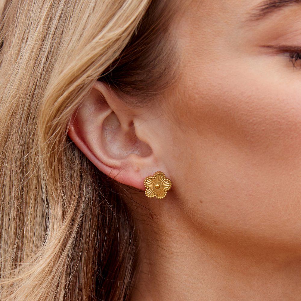 Gouden Clover Oorbellen Secundaire afbeelding