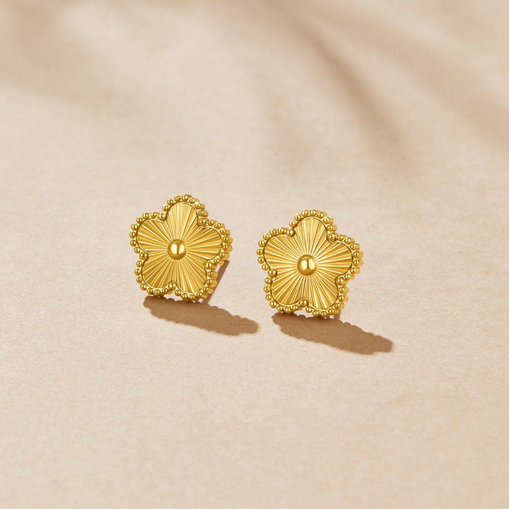 Gouden Clover Oorbellen