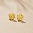 Gouden Clover Oorbellen
