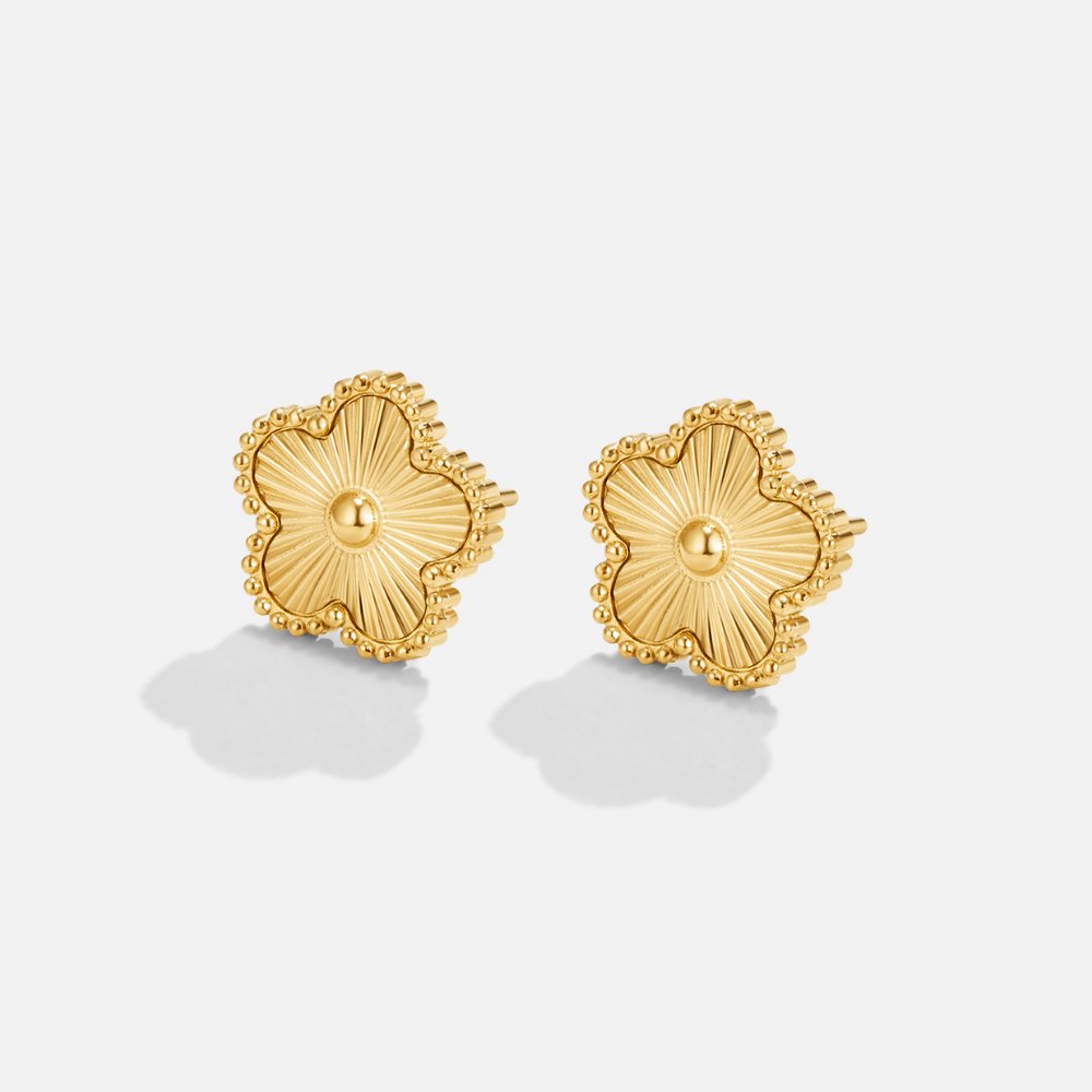 Gouden Clover Oorbellen