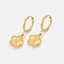 Gouden Clover Ronde Oorbellen
