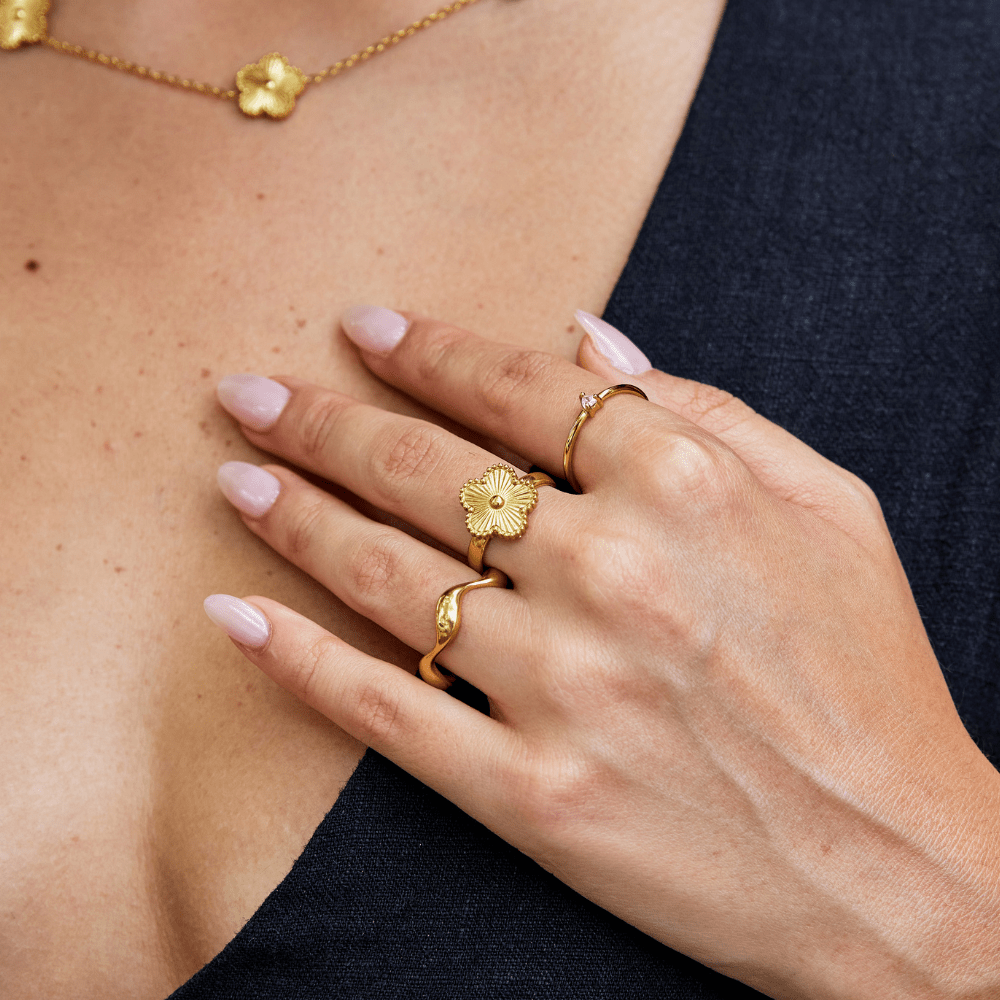 Gouden Clover Ring