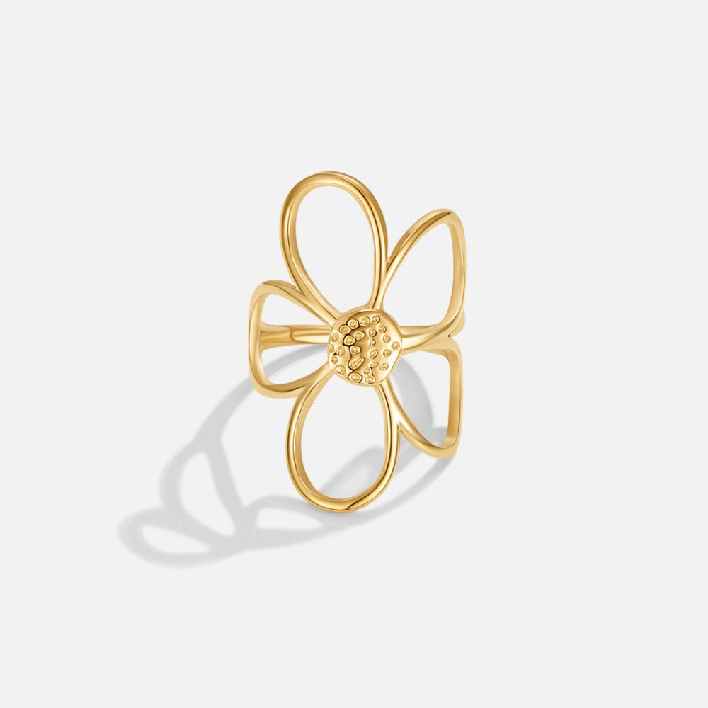 Gouden Daisy Flower Ring Hoofdafbeelding