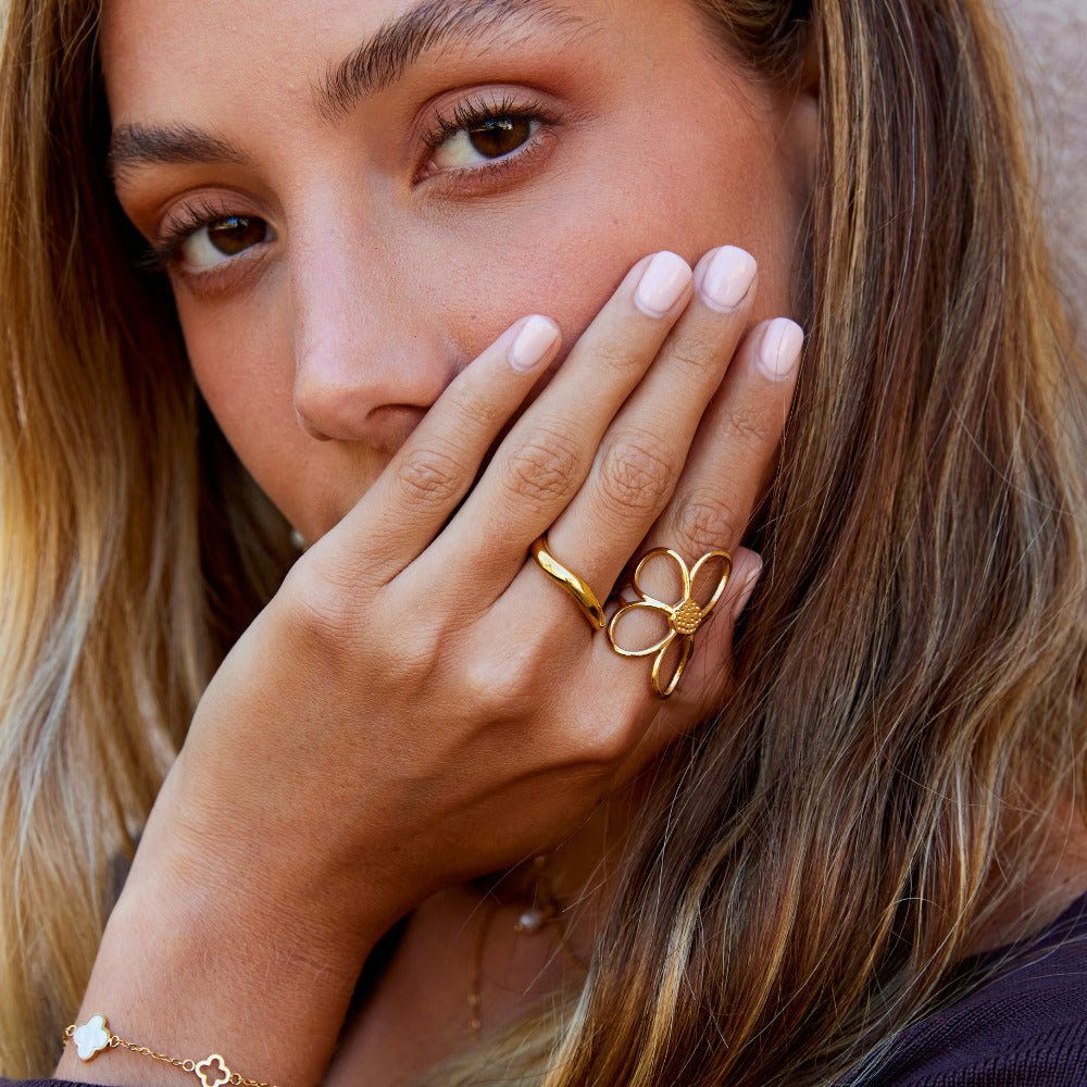 Gouden Daisy Flower Ring