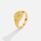 Gouden Hummingbird Signet Ring