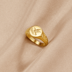 Gouden Hummingbird Signet Ring