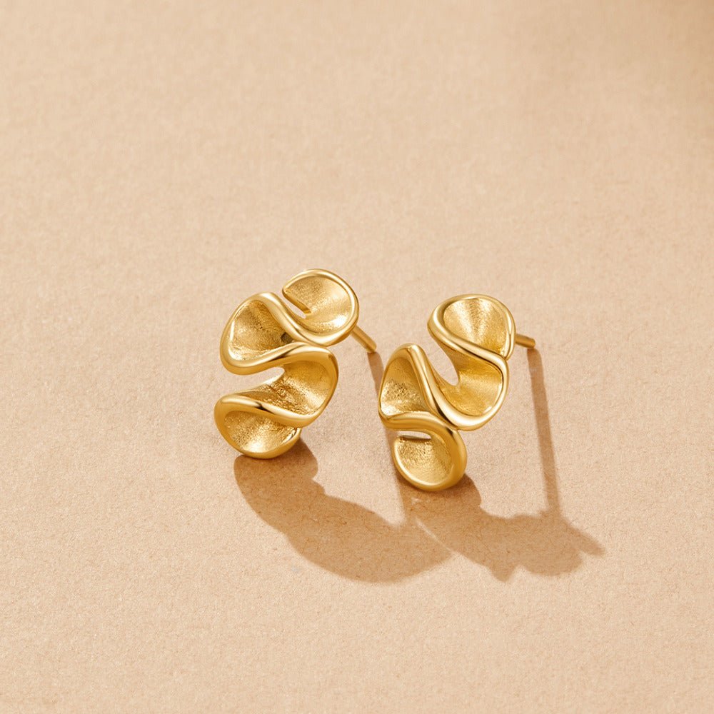 Gouden Spiral Drop Oorbellen