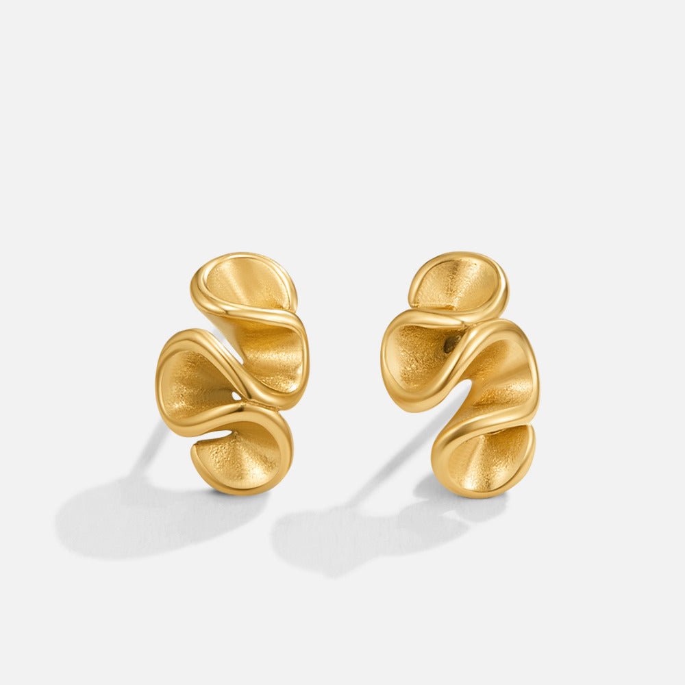 Gouden Spiral Drop Oorbellen