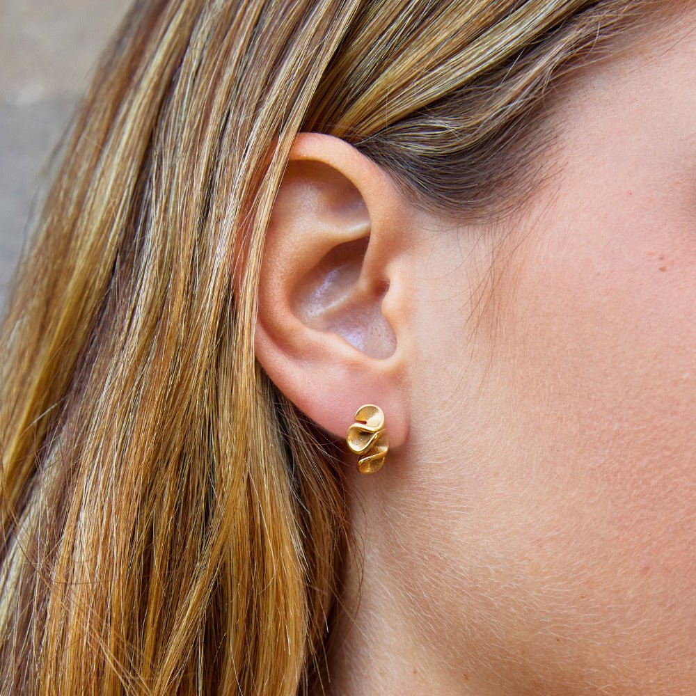Gouden Spiral Drop Oorbellen Secundaire afbeelding