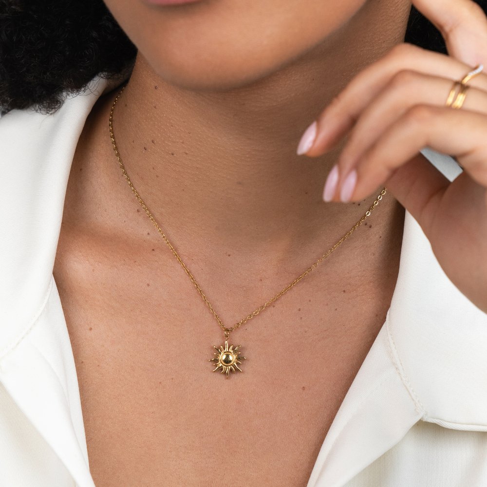 Gouden Sunburst Ketting
